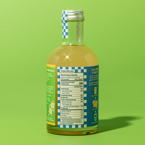 Mixly Elderflower Mint Spritz Mixer Nutrition Fact Panel Image