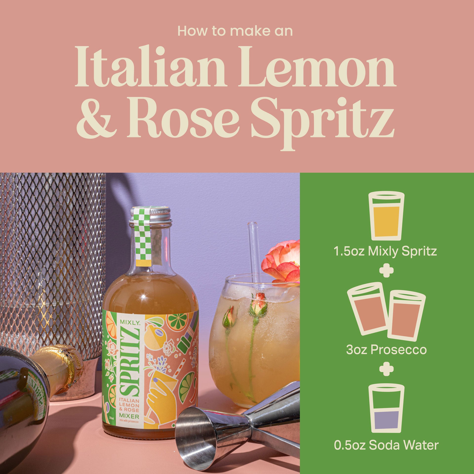 New! Mixly Spritz Mixer Trio | Non Alcoholic Cocktail & Mocktail