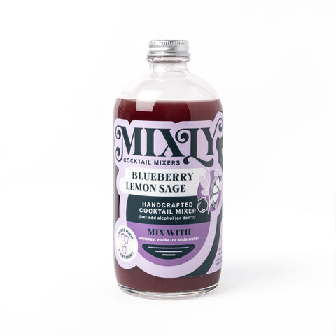 Blueberry Lemon Sage Winter Mixly Cocktail and Mocktail Mixer